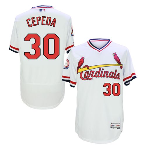 Cardinals #30 Orlando Cepeda White Flexbase Authentic Collection Cooperstown Stitched MLB Jersey - Click Image to Close